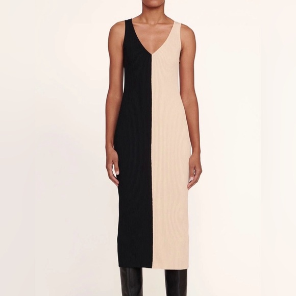 STAUD Dresses & Skirts - STAUD Black and Cream Dress